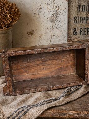 Antique Wooden Brick Mold Primitive Brick Form Rustic Farmhouse Early 1900s Mold